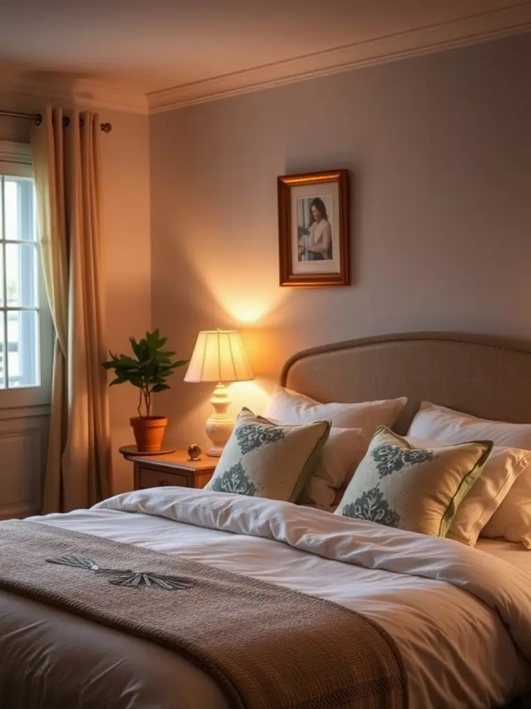 A cozy bedroom in East Hampton, NY, featuring plush carpet flooring with a warm, inviting texture, creating a comfortable and relaxing atmosphere.